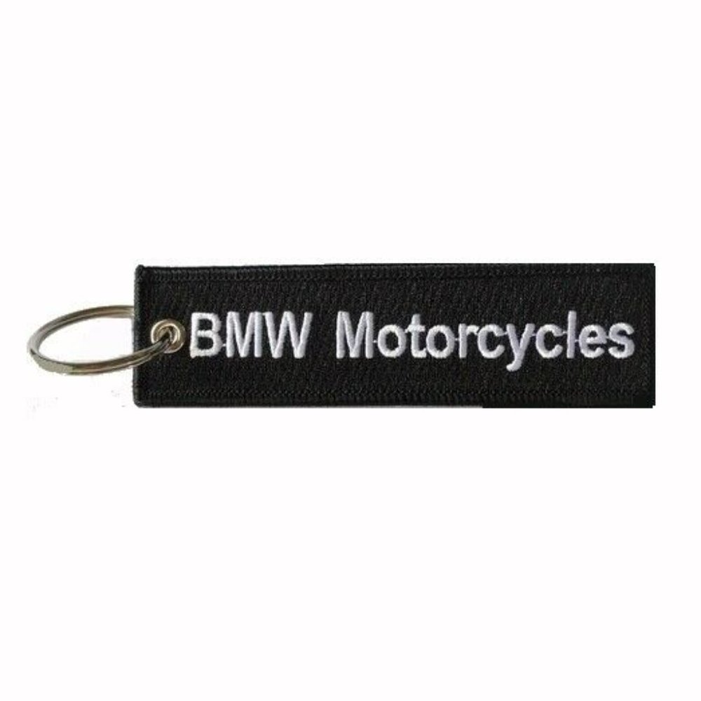 BMW Black-Silver Key Chain Fob Embroidered - NEW